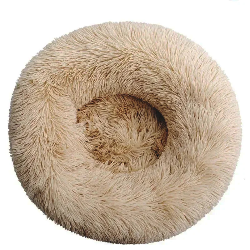 Round Fluffy Pet Bed – Soft, Warm & Cozy for Cats & Dogs