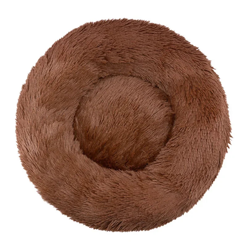 Round Fluffy Pet Bed – Soft, Warm & Cozy for Cats & Dogs