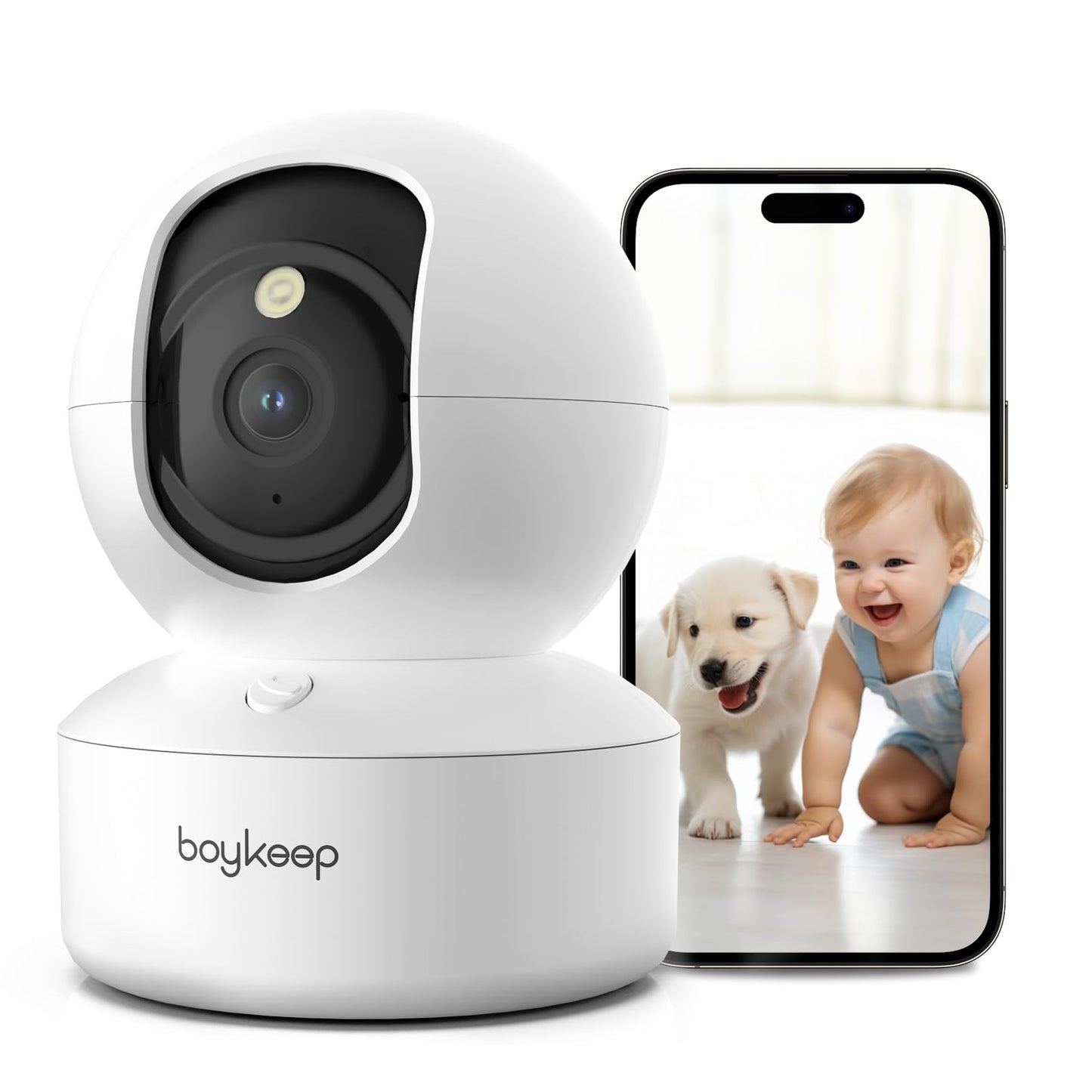 Pet Monitor Security Camera – 360° Pan & Tilt, 2-Way Audio, Night Vision & Phone App Control